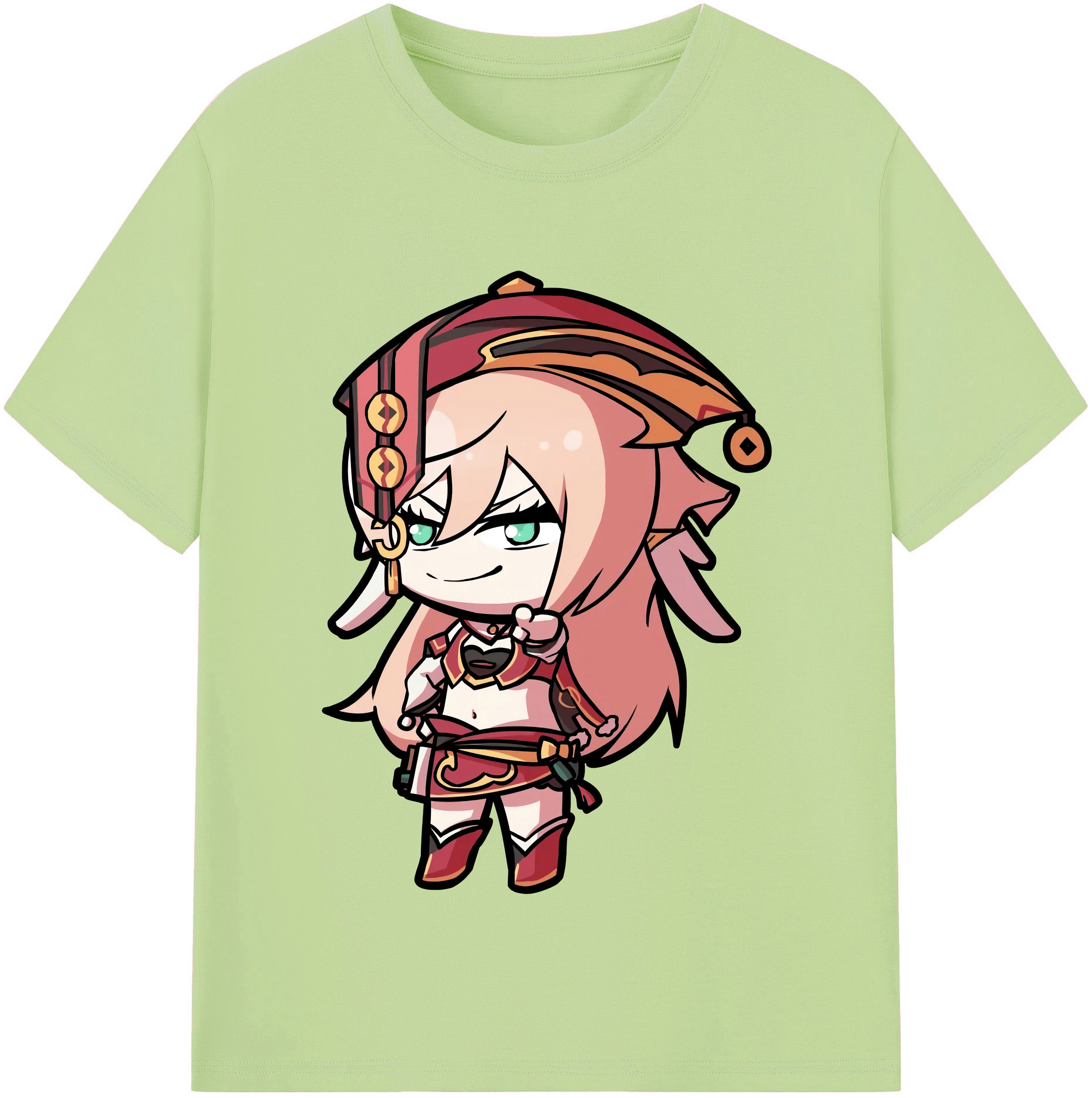 げんし神 ヤンフェイ genshin Yanfei 綿100％半袖Tシャツ（フロントプリント）